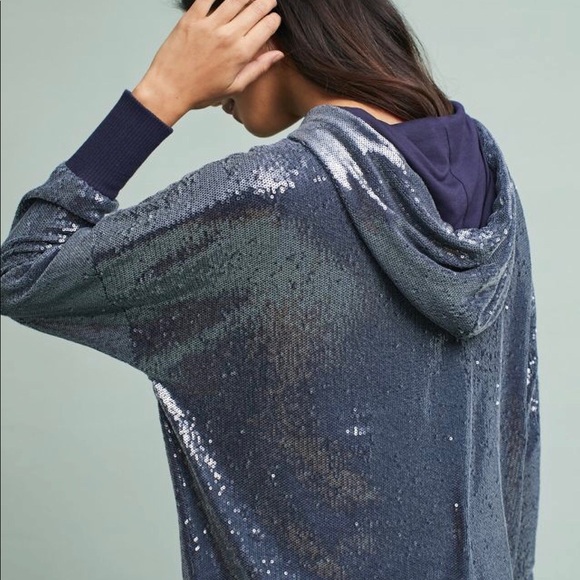 Anthropologie sequined hooded sweatshirt - Picture 4 of 5